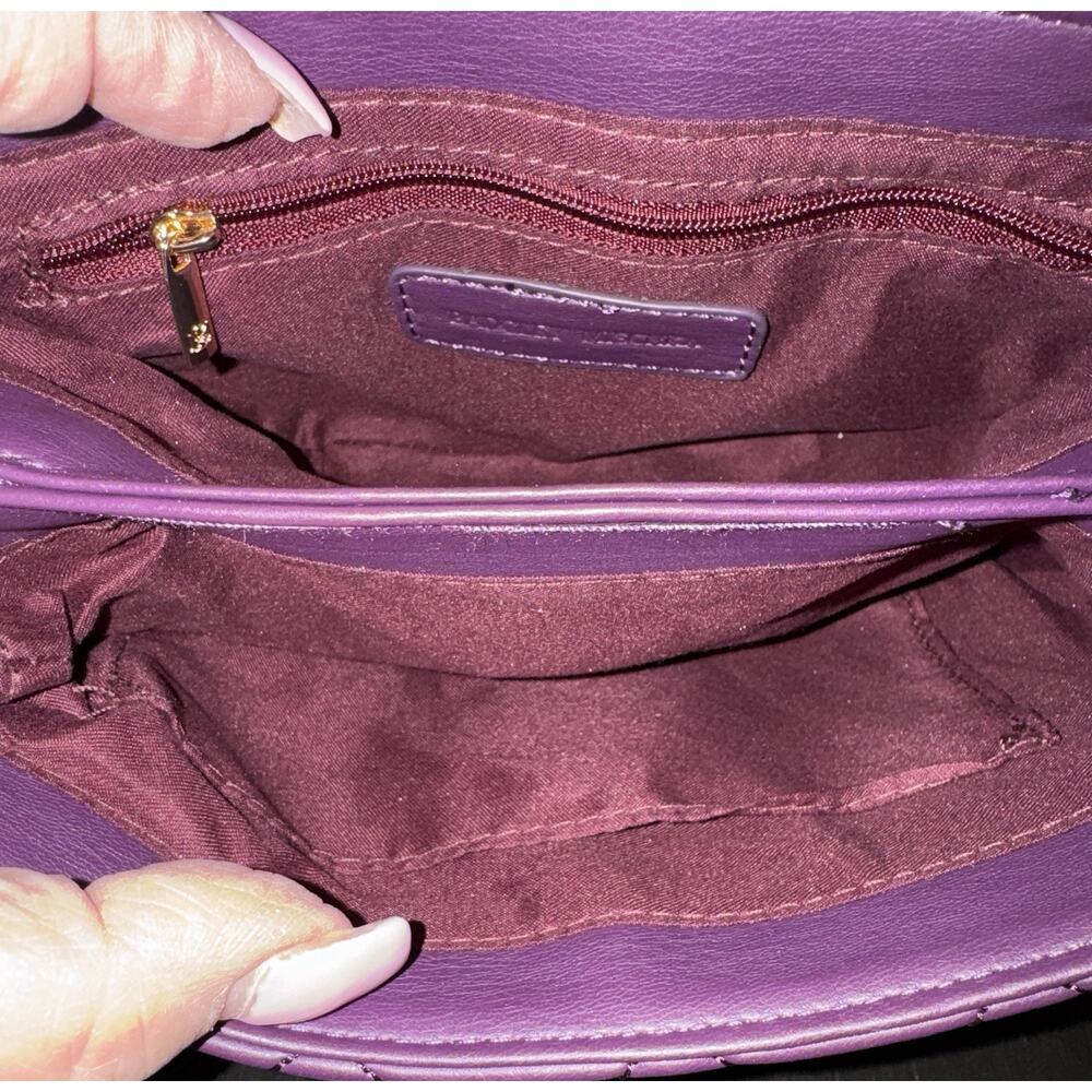 NWT Badgley Mischka Purple Diamond Quilted Crossbody Bag - Picture 6 of 8